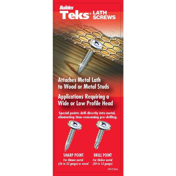 Teks 8 x 1-5/8 in. Silver Lath Phillips Truss Head Self Drilling