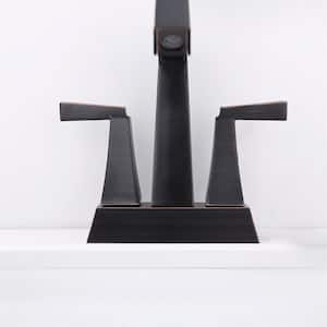 Modern Commercial 4 in. Centerset Vanity Faucet 3 Hole Bathroom Faucet in Oil Rubbed Bronze