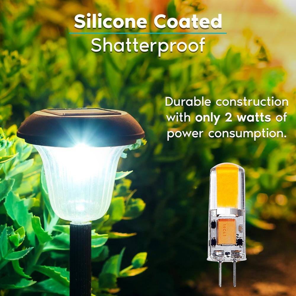 Luxrite G4 12V Bi-Pin LED Bulbs, Cool White, Silicone Shatterproof 5-Pack
