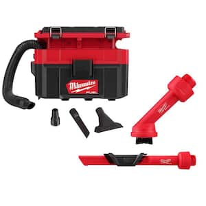 M18 FUEL PACKOUT Cordless 2.5 Gal. Wet/Dry Vacuum with AIR-TIP 1-1/4 in. - 2-1/2 in. (2-Piece) Brush and Crevice Kit