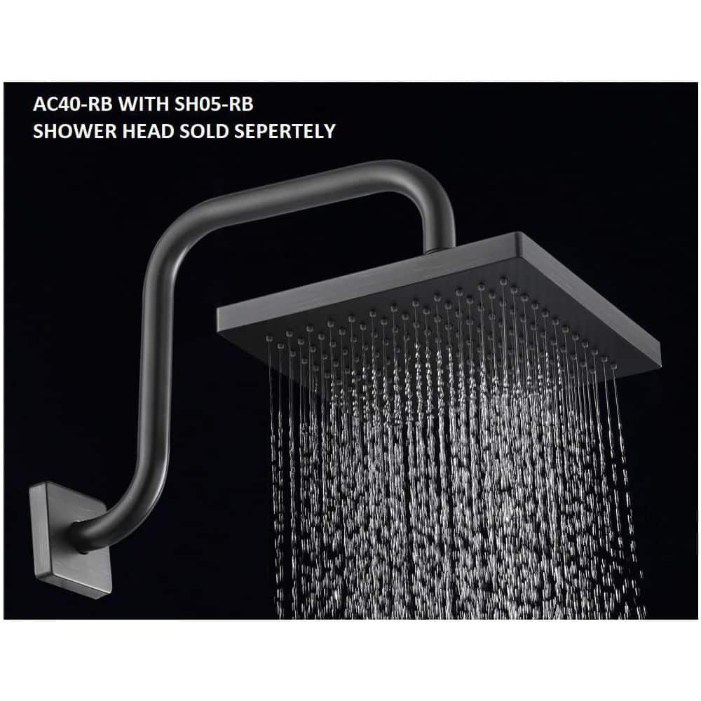Rubbed Bronze Wall-Mounted Gooseneck Shower Arm