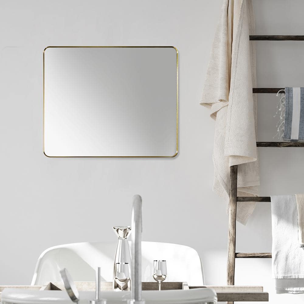 Nettuno 36" Gold and Silver Rectangular Bathroom Vanity Mirror