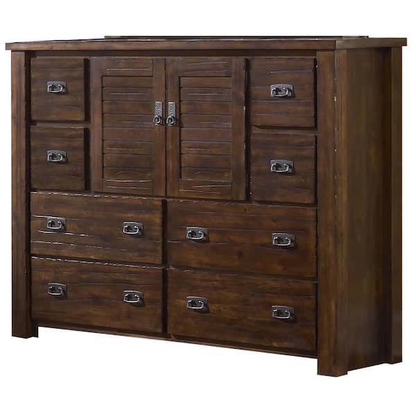 Progressive Furniture Trestlewood 8-Drawer Mesquite Pine Dresser