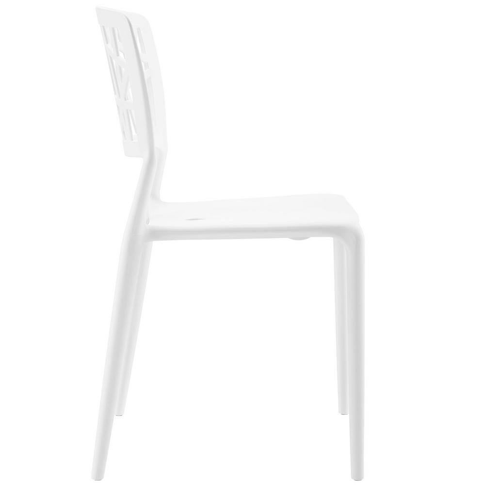 Astro Modern White Polypropylene Side Chair