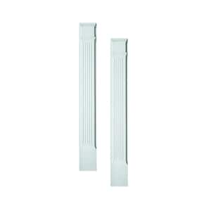 1-1/8 in. x 4-1/2 in. x 90 in. Polyurethane Fluted Pilaster Moulding with Plinth Block