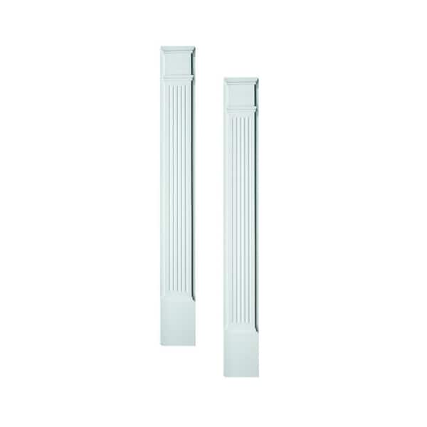 2-1/2 in. x 6-1/4 in. x 90 in. Polyurethane Fluted Pilasters Moulded with Plinth Block - Pair
