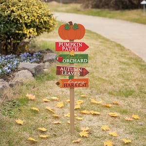 41.75 in. H Fall Wooden Pumpkin Patch Yard Stake