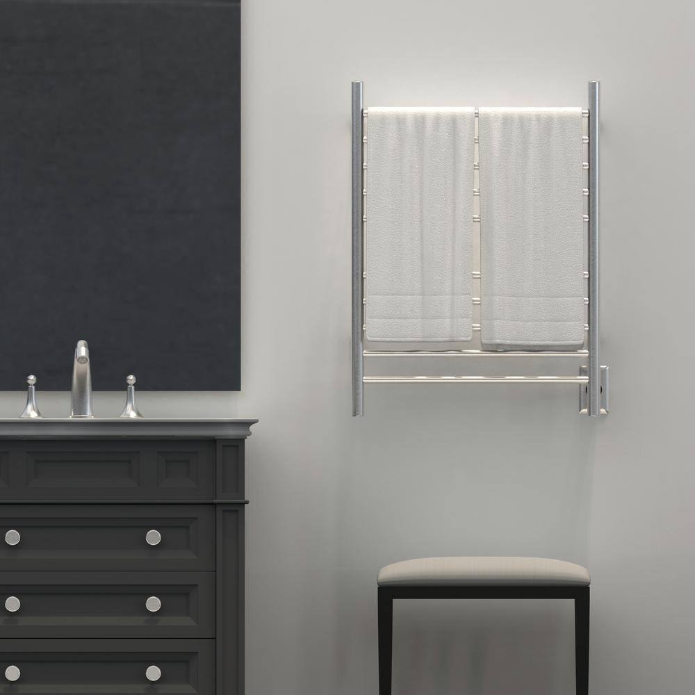 Radiant Small Brushed Stainless Steel Wall-Mounted Towel Warmer