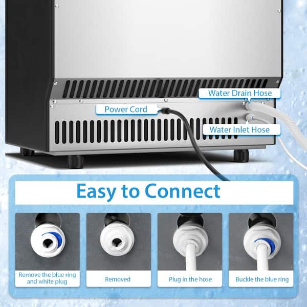 Costway 110 lb. 24 inch Built-In Ice Maker in Black and