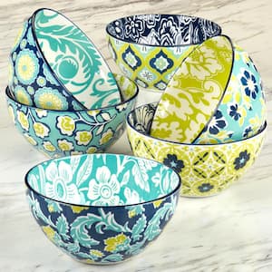Tapestry 28.75 fl. oz. Multi-Colored Porcelain Soup Bowl (Set of 6)