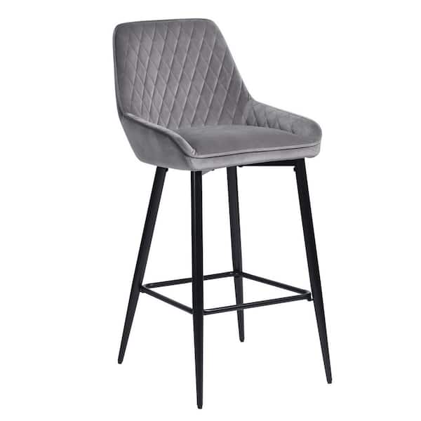 Homy Casa Dining Room Barstool Rabiot Bar Grey Bar Stool 17 in. x 19 in. x 40 in. (Set of 2)
