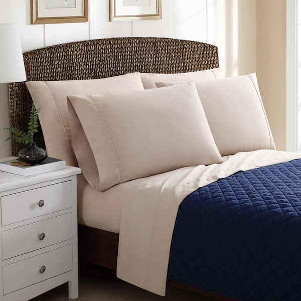 Unbranded 6-Piece Solid Khaki Queen Sheet Sets
