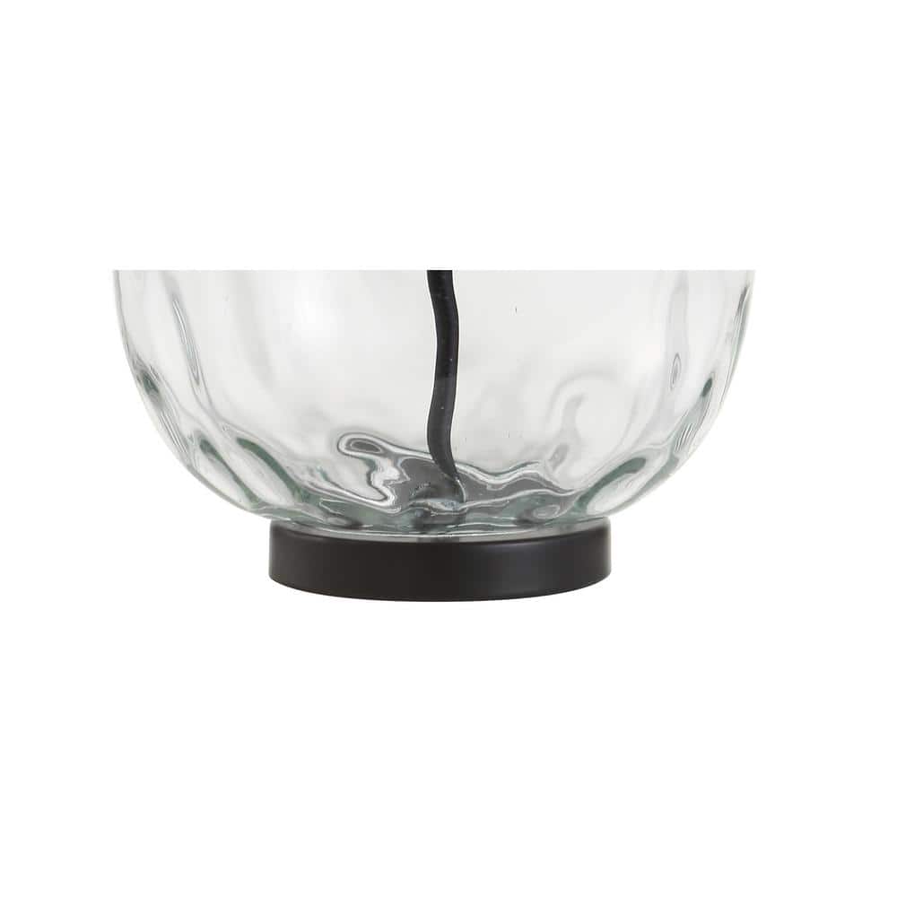 Rae 26.5" Clear Glass and Black Metal Table Lamp