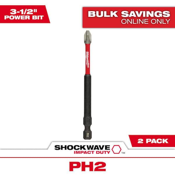 SHOCKWAVE Impact Duty 3-1/2 in. Phillips #2 Alloy Steel Screw Driver Drill Bit (2-Pack)
