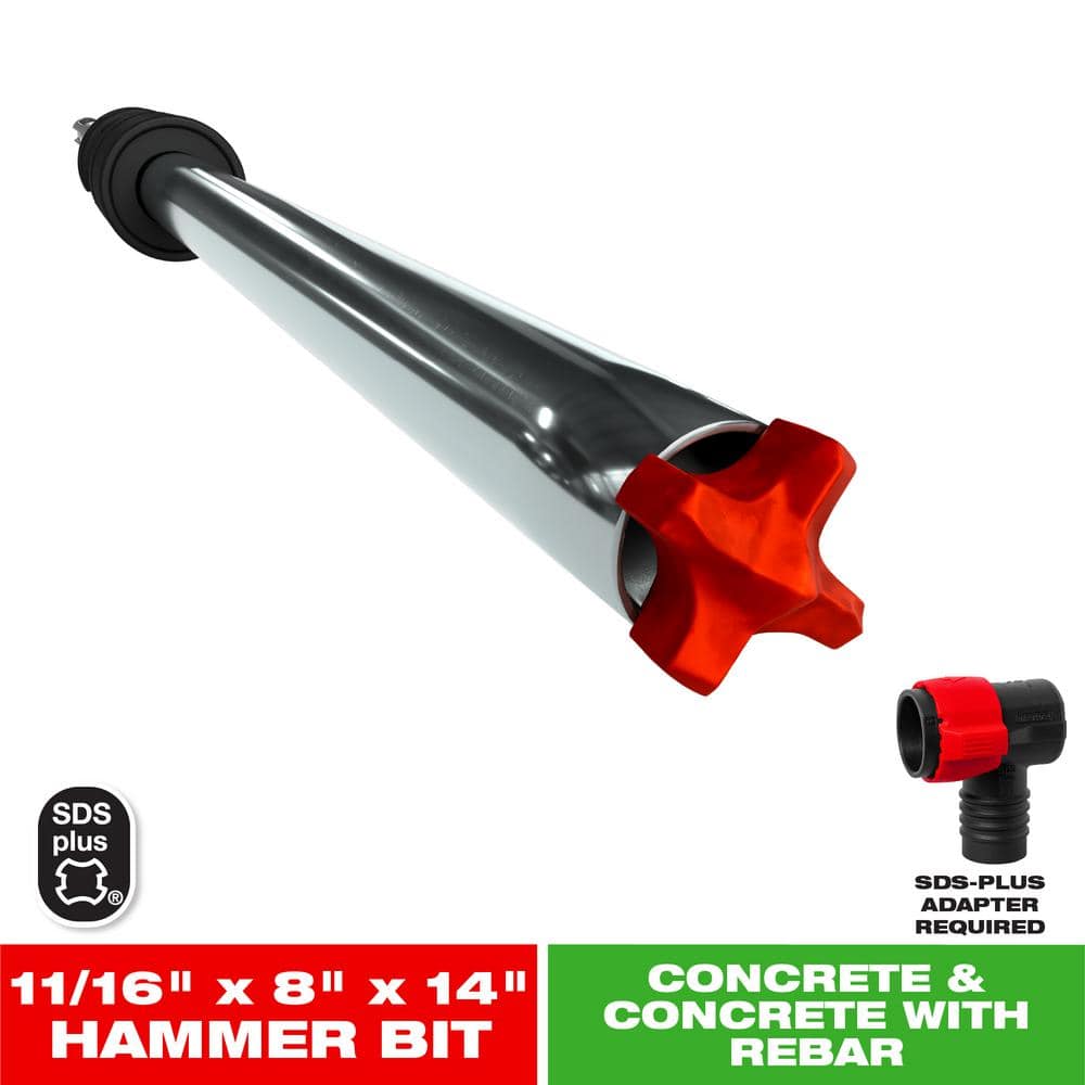 AMPED Rebar Demon 11/16 in. x 8 in. x 14 in. SDS-Plus 4-Cutter Full Carbide Head Dust Extraction Hammer Drill Bit price history on PriceWatchPro