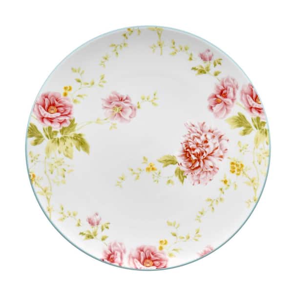 Noritake Peony Pageant White Bone China Accent Plate 9 in.