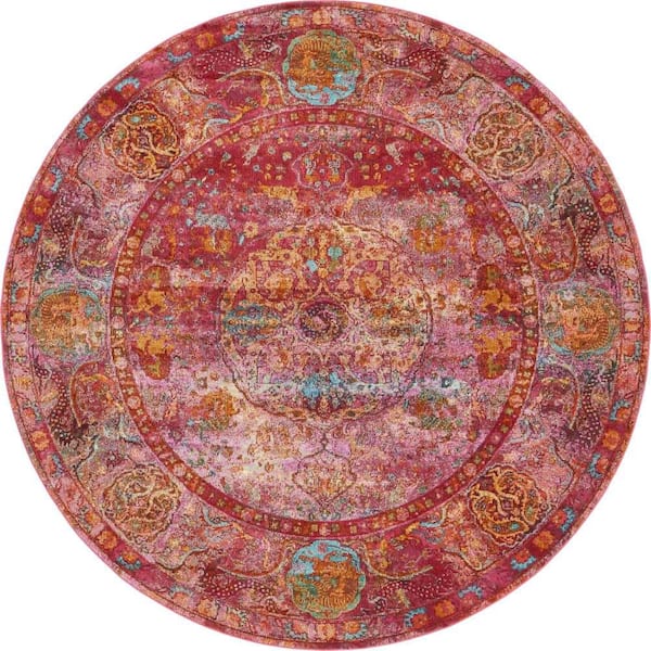 Unique Loom Baracoa Rumba Red 8 ft. 4 in. x 8 ft. 4 in. Area Rug