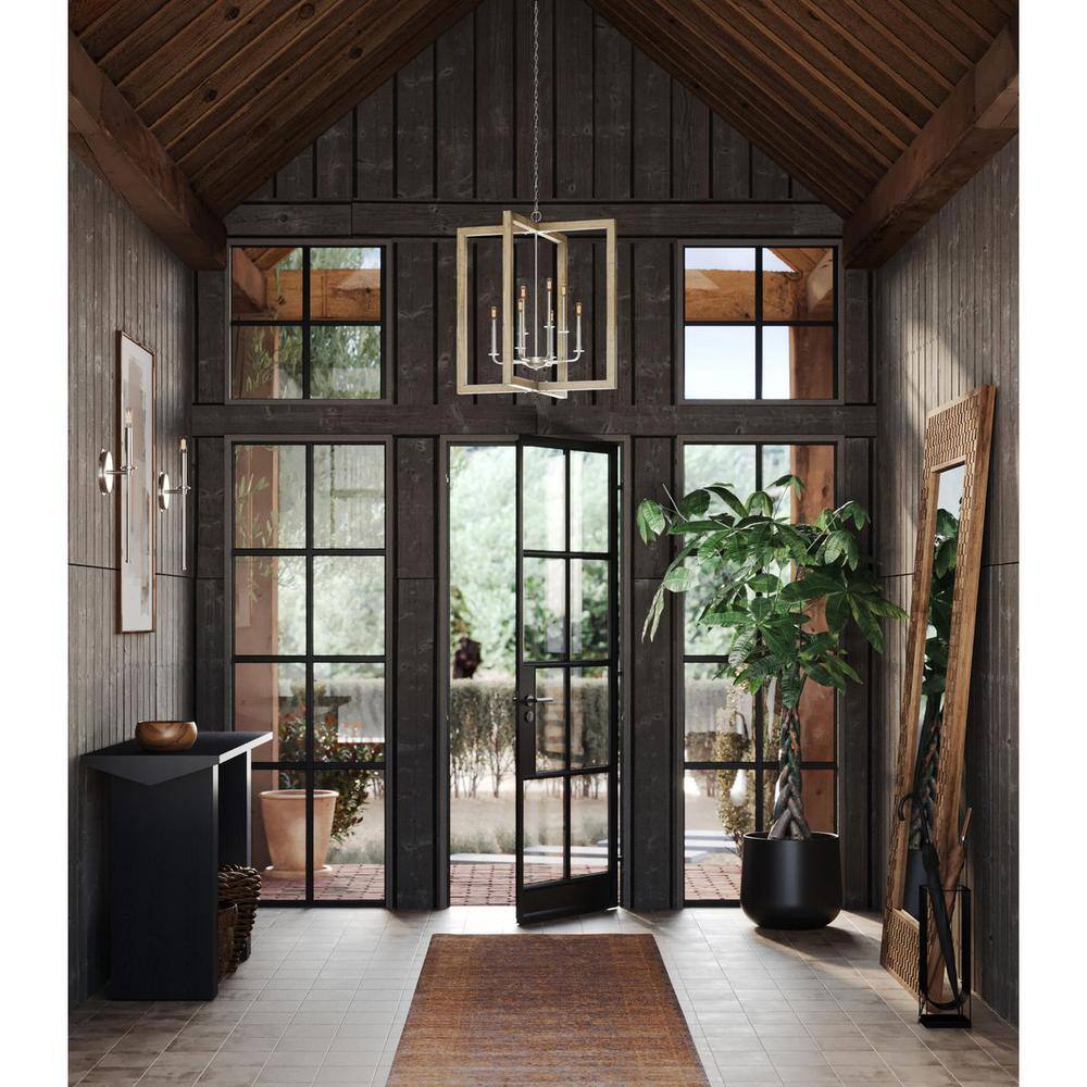 Turnbury 8-Light Galvanized Steel and Wood Chandelier