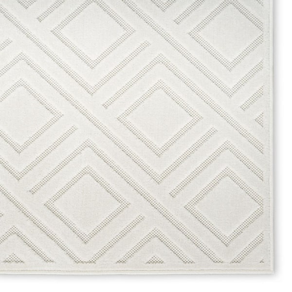 7 ft. x 9 ft. Cream Geometric Area Rug