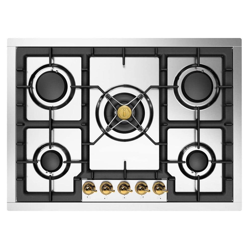 Nostalgie II 30 in. Built in Gas Cooktop with 5-Sealed Burners in Stainless Steel
