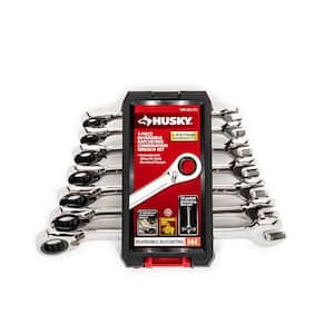Reversible Ratcheting SAE Combination Wrench Set (7-Piece)