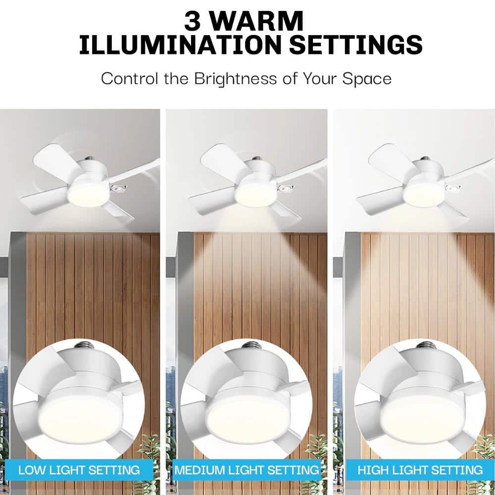 Bright White 6" LED Ceiling Fan with Remote and 4 Blades