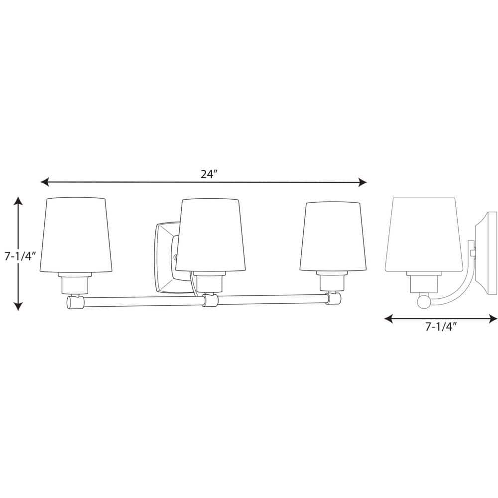 Polished Chrome 3-Light Bath Vanity with Etched Linen Glass Shades