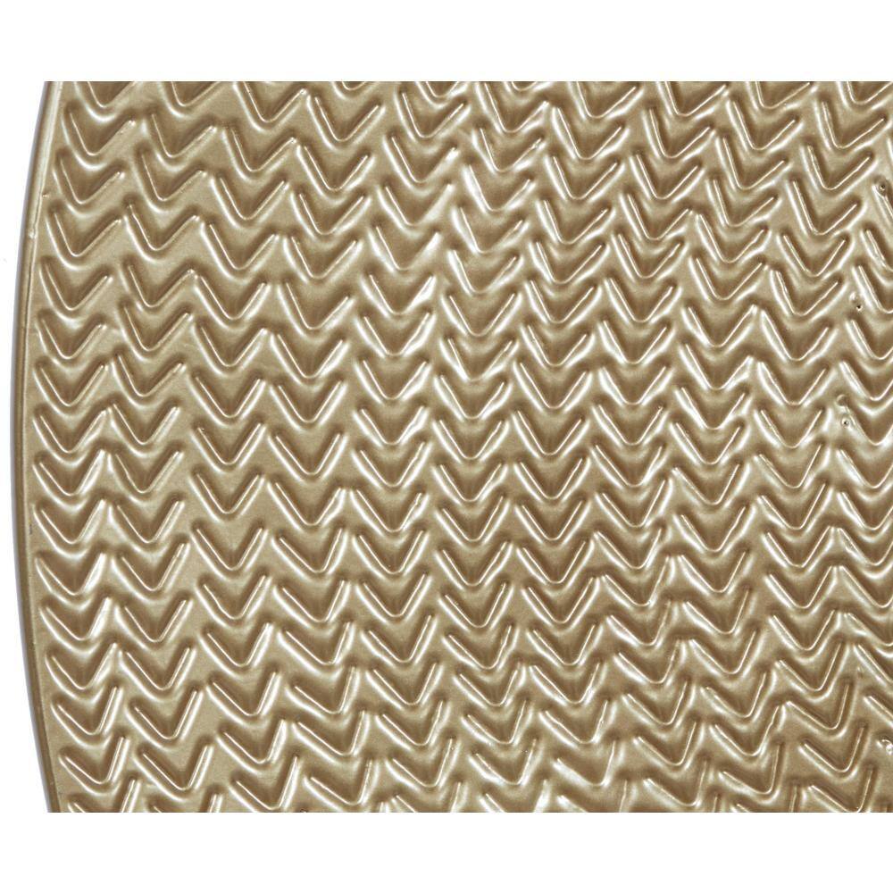 Elegant Gold Metal Chevron 35.5" Square Wall Mirror