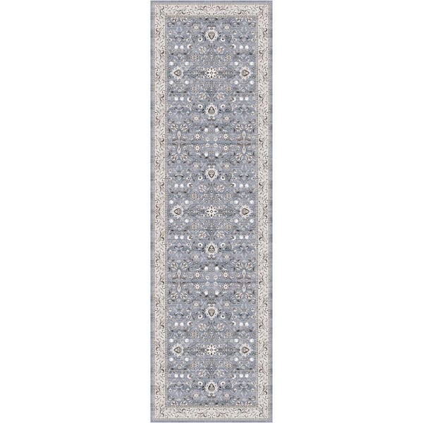 Nourison Vintage Home Blue 2 ft. x 8 ft. Center medallion Traditional Runner Area Rug