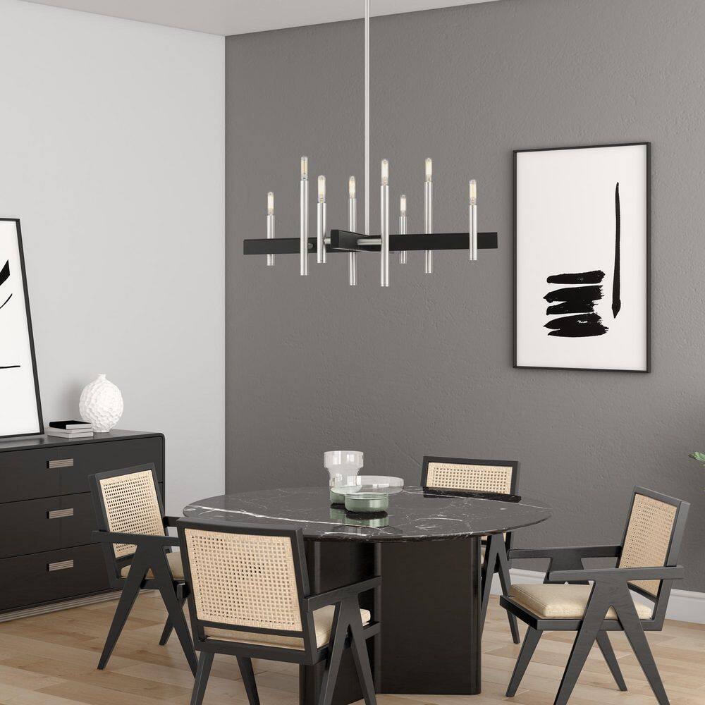 Brushed Nickel 28" 8-Light Candelabra Chandelier