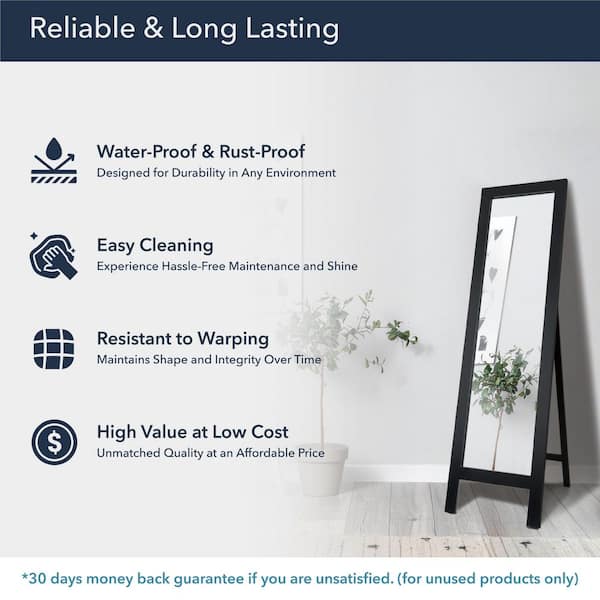 Deco Mirror Oversized Espresso Wood Classic Mirror (64 in. H X 18
