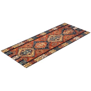 Serapi One-of-a-Kind Traditional Orange 4 ft. x 10 ft. Hand Knotted Tribal Area Rug