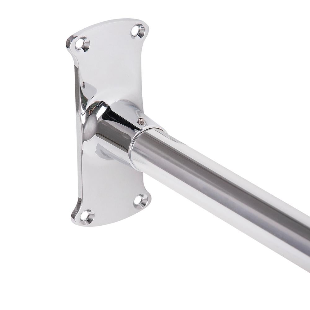 Chrome L-Shaped Wall Mounted Shower Curtain Rod