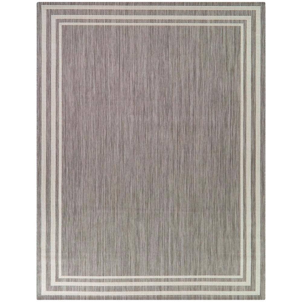 Hampton Bay Border Gray 8 ft. x 10 ft. Indoor/Outdoor Area Rug 3126047 ...