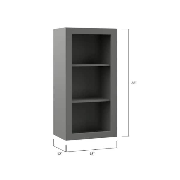 Hampton Bay Designer Series Melvern Assembled 36x30x12 in. Wall Open Shelf Kitchen Cabinet in White