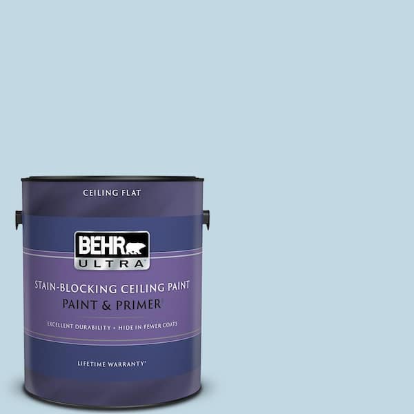 BEHR ULTRA 1 gal. #S500-1 Distant Shore Ceiling Flat Interior Paint and Primer