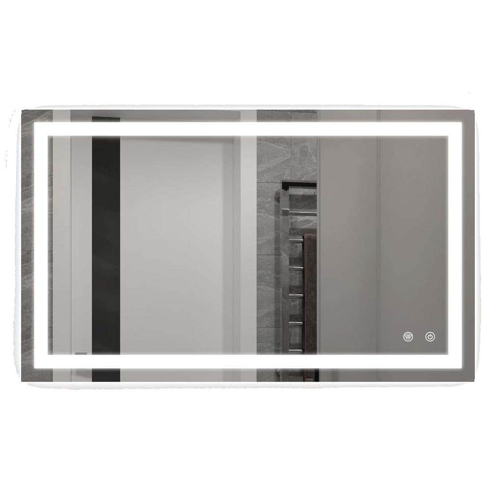 60 in. W x 24 in. H LED Rectangular Frameless Wall Bathroom Vanity Mirror T