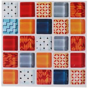 3D Mosaic Self-Adhesive Glossy Gel Backsplash Tile, JM715,8 inchx8 inch/pc (Set of 36pc)