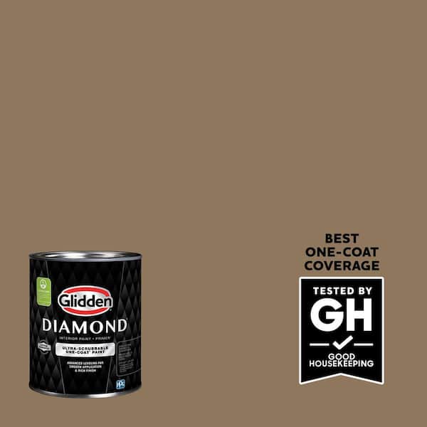 Glidden Diamond 1 qt. PPG1085-6 Hat Box Brown Eggshell Interior Paint with Primer