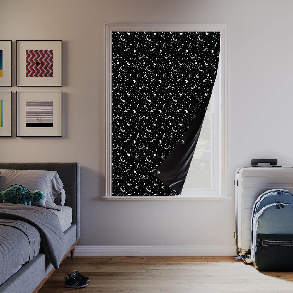 Starry Night Blackout Polyester Kids Window Panel