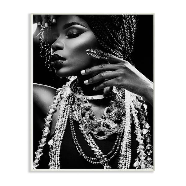 Stupell Industries 10 in. x 15 in. Fashion Model Adorned in Jewelry Black  and White Portrait by Design Fabrikken Wood Wall Art ffa-104_wd_10x15 -  The Home Depot