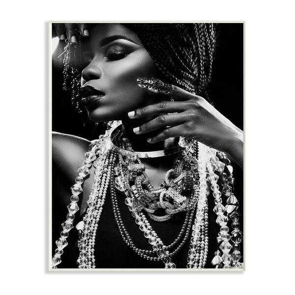 Stupell Industries 10 in. x 15 in. Fashion Model Adorned in Jewelry Black  and White Portrait by Design Fabrikken Wood Wall Art ffa-104_wd_10x15 -  The Home Depot