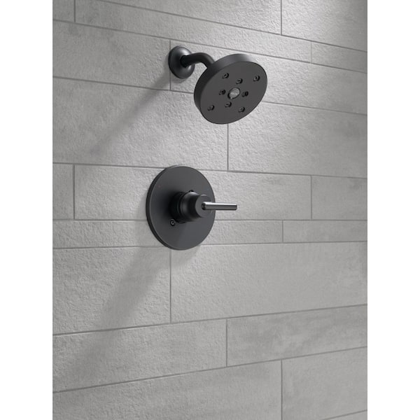 Trinsic 1-Handle Wall-Mount Valve Trim Kit in Matte Black (Valve Not Included)