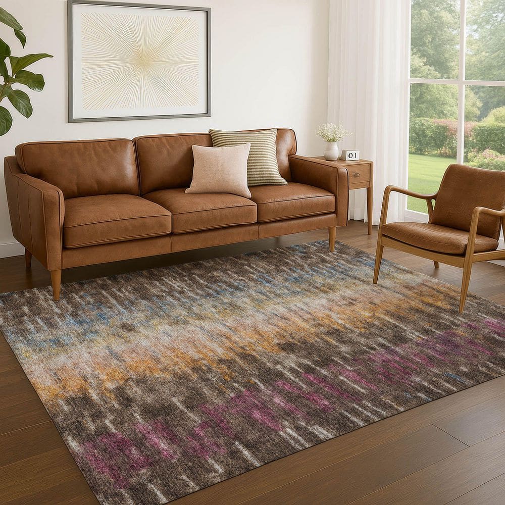 Chantille Machine Washable Indoor/Outdoor Abstract ACN2318 Chocolate 9 ft. x 12 ft. Area Rug price history on PriceWatchPro