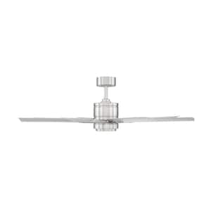 Renegade 52 in. Integrated LED Indoor/Outdoor 8-Blade Smart Brushed Nickel Titanium Ceiling Fan with Remote 3000k