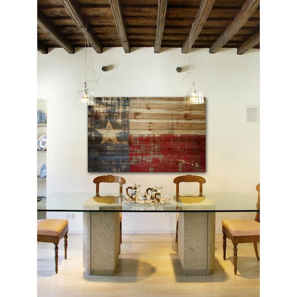 Unbranded 12 in. H x 18 in. W "Texas" by Parvez Taj Printed Natural Pine Wood Wall Art