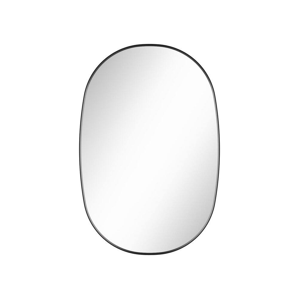 24 in. W x 36 in. H Oval Aluminum Framed Wall Mounted Bathroom Vanity Mirror in Matte Black price history on PriceWatchPro
