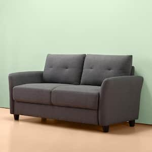 62.2 in. Dark Gray 2-Seat Upholstered Loveseat