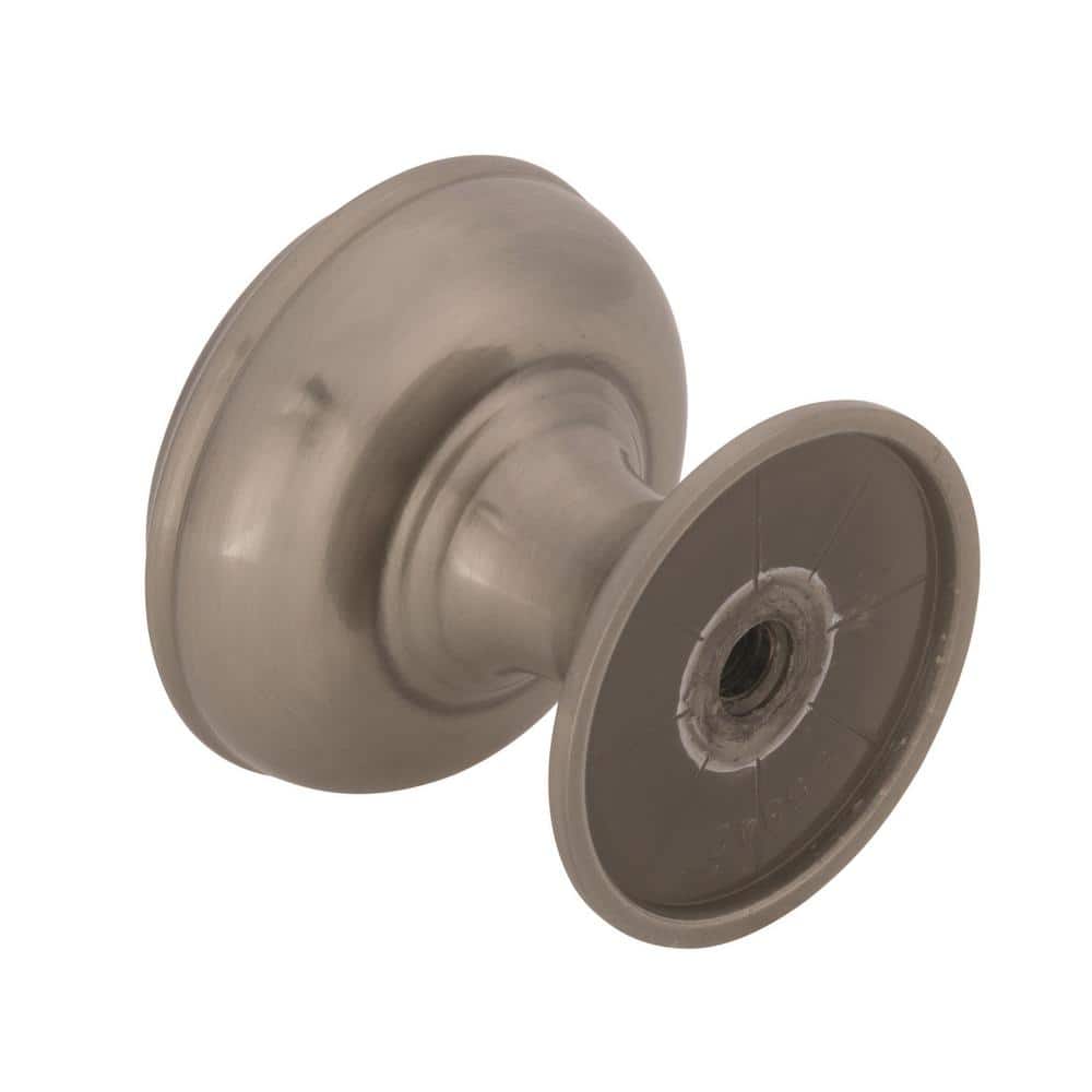 Satin Nickel Round Cabinet Knob with Mounting Hardware