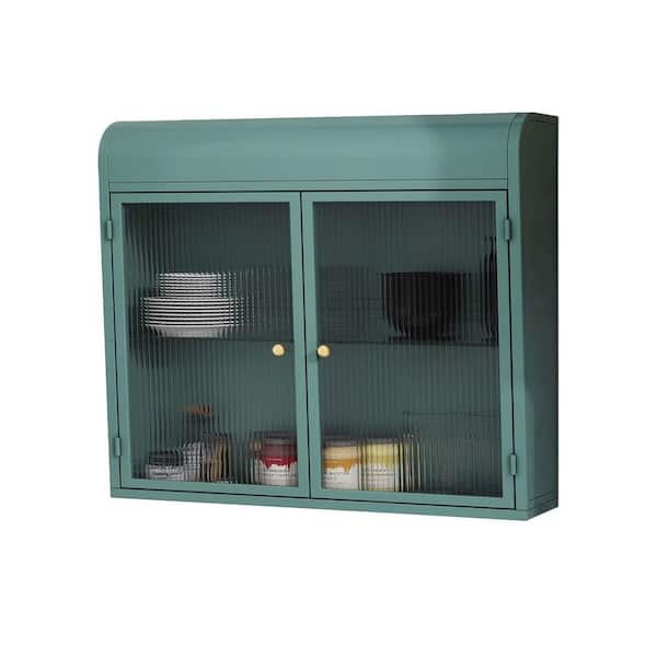 27.55 in. W x 7.87 in. D Green Decorative Wall Shelf, Wall Mounted Cabinet with Shelf for Dining Room, Kitchen, Laundry